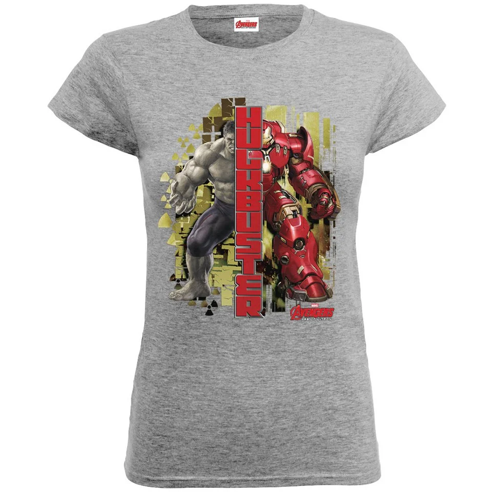 Marvel Women's Avengers Age of Ultron Hulk Vs. Hulkbuster Split T-Shirt - Heather Grey - S - Grey Image 1