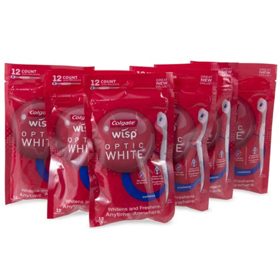 Colgate Wisp Disposable Toothbrushes - 72 pack (6 x12 packs) - Cool Mint Image 1