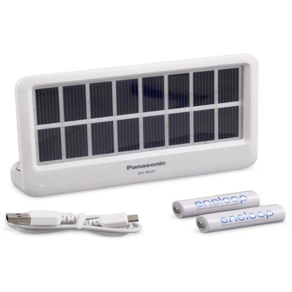 Panasonic BG-BL0AA Solar Charging Portable Power Bank for Mobile Devices - White Image 1
