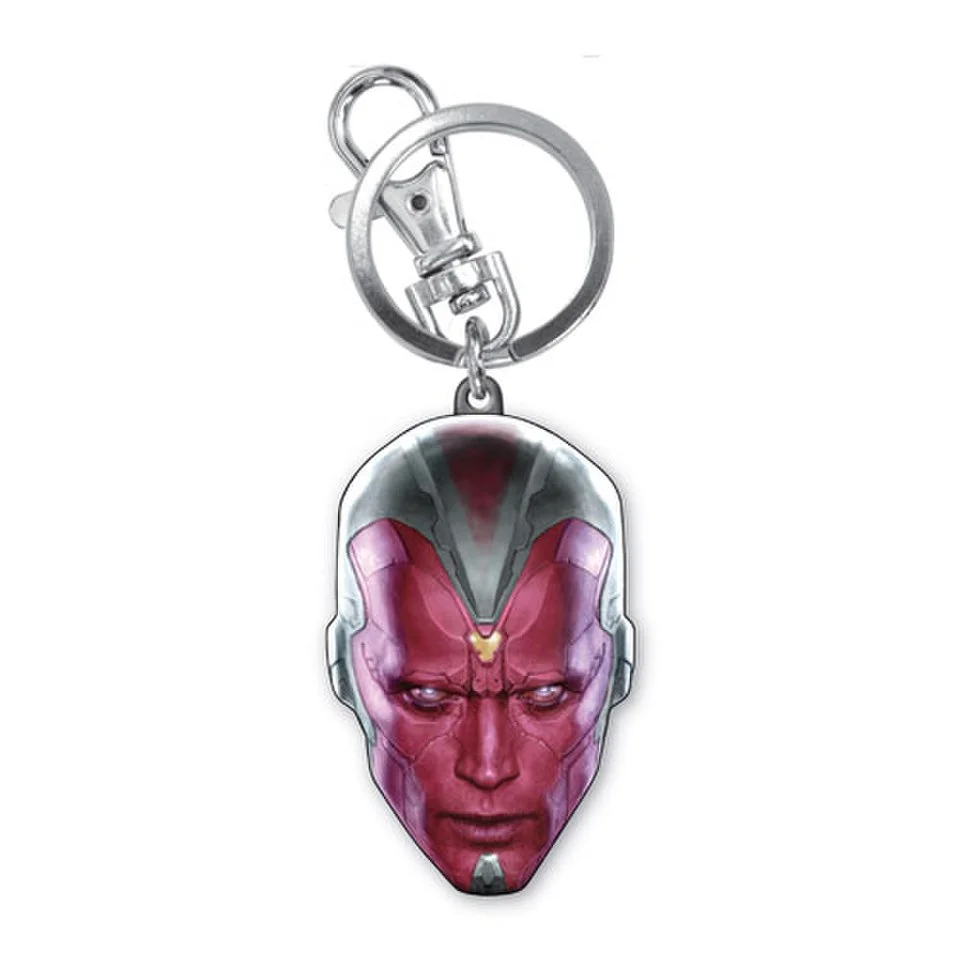 Marvel Avengers Age of Ultron Vision Head Coloured Pewter Key Chain Image 1