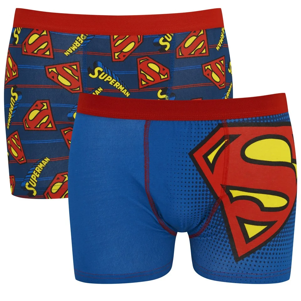 Superman Men's 2 Pack Boxers - Blue - S - Blue Image 1