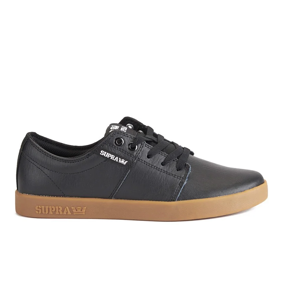 Supra Men's Stacks II PU Low Top Trainers - Black/Gum - UK 7 - Black Image 1