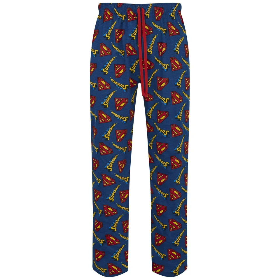 DC Comics Superman Men's All Over Print Lounge Pants - Blue - S - Blue Image 1