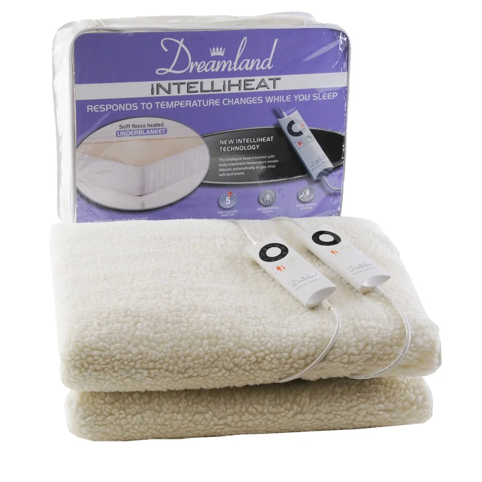 Dreamland 16214 Intelliheat Soft Fleece Dual Control Electric Under Blanket - King Image 1