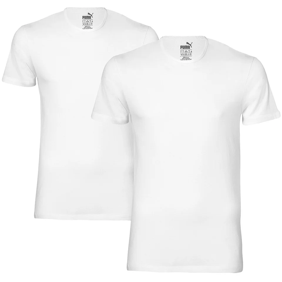 Puma Men's 2 Pack Crew Neck Lounge T-Shirts - White - S - White Image 1