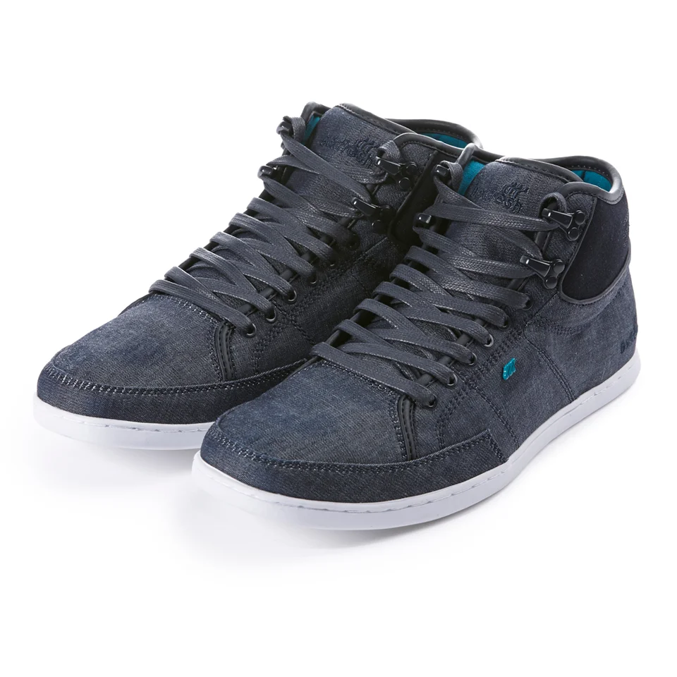 Boxfresh Men's Swapp 3 Prem Chambray/Suede High Top Trainers - Navy - UK 7 - Navy Image 1