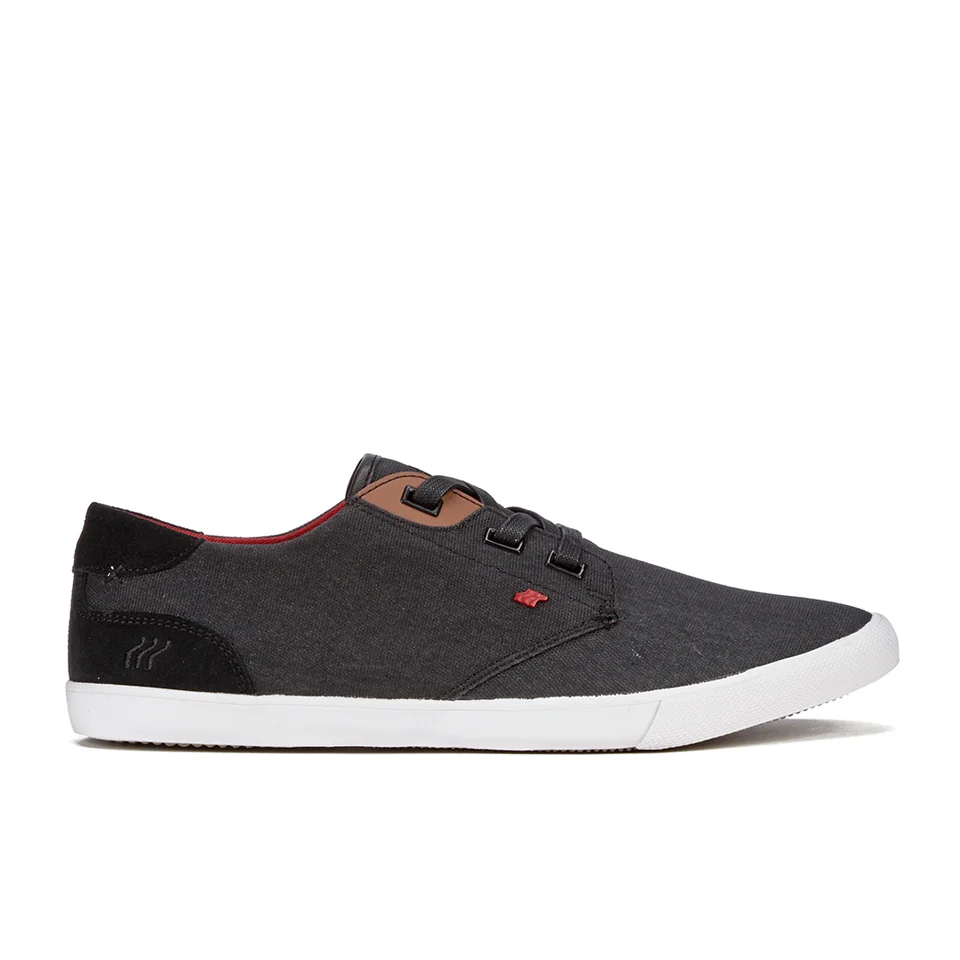 Boxfresh Men's Stern Waxed Canvas Low Top Trainers - Black/Red Chilli - UK 7 - Black Image 1