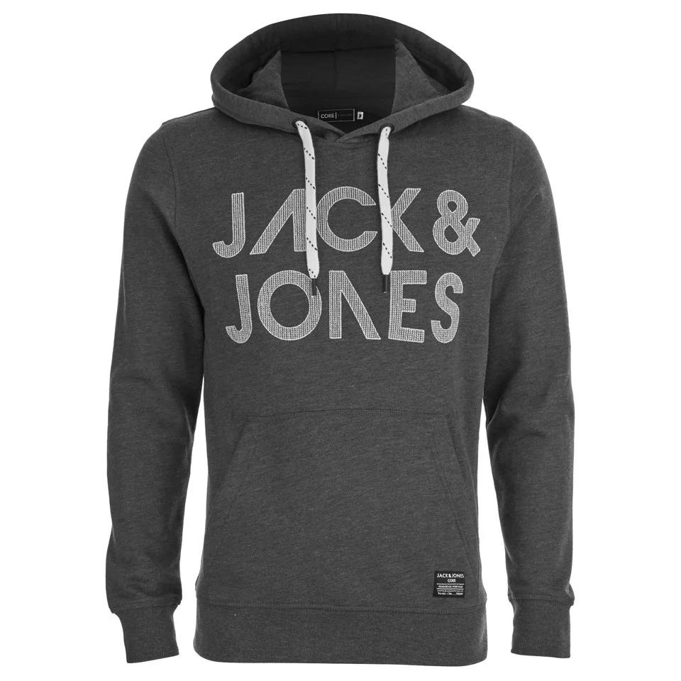Jack & Jones Men's Scale Hoody - Dark Grey Melange - S - Grey Image 1