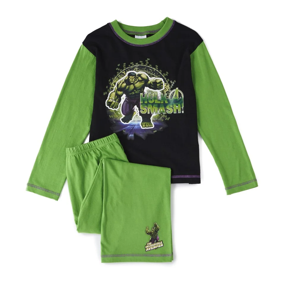 Marvel The Hulk Boys' Smash Long Sleeve Pyjamas - Green - 4-5 years - Green Image 1