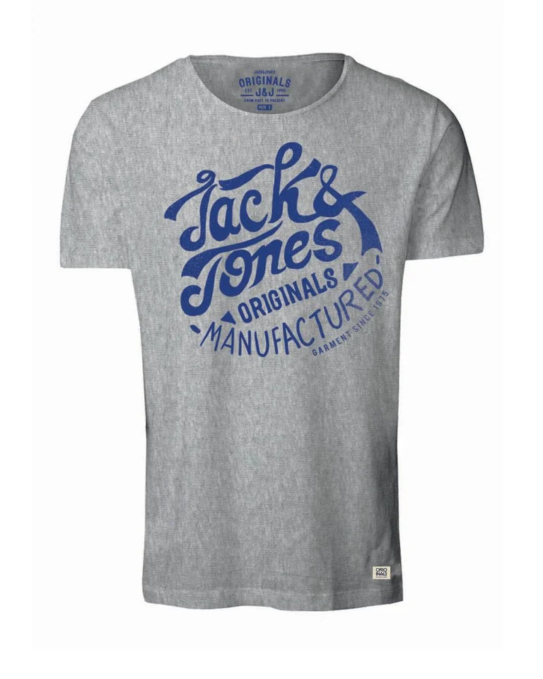 Jack & Jones Men's Light T-Shirt - Light Grey Melange - S - Grey Image 1