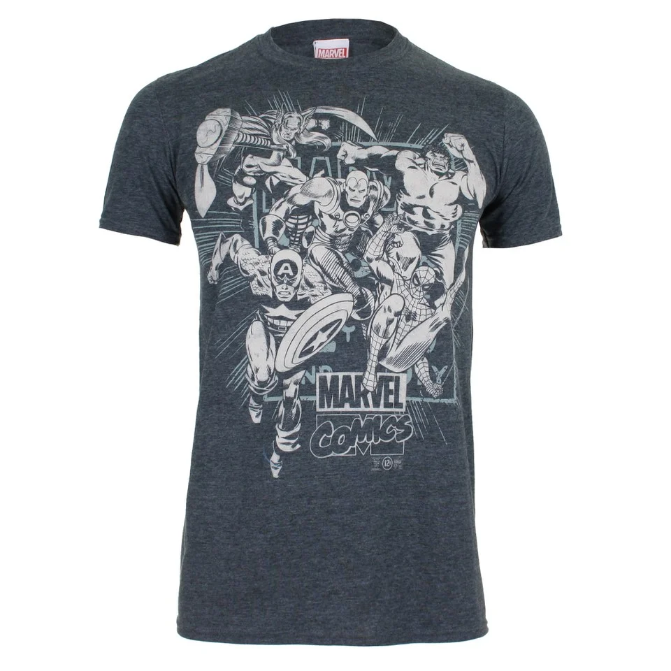 Marvel Men's Band of Heroes T-Shirt - Dark Heather - S - Grey Image 1