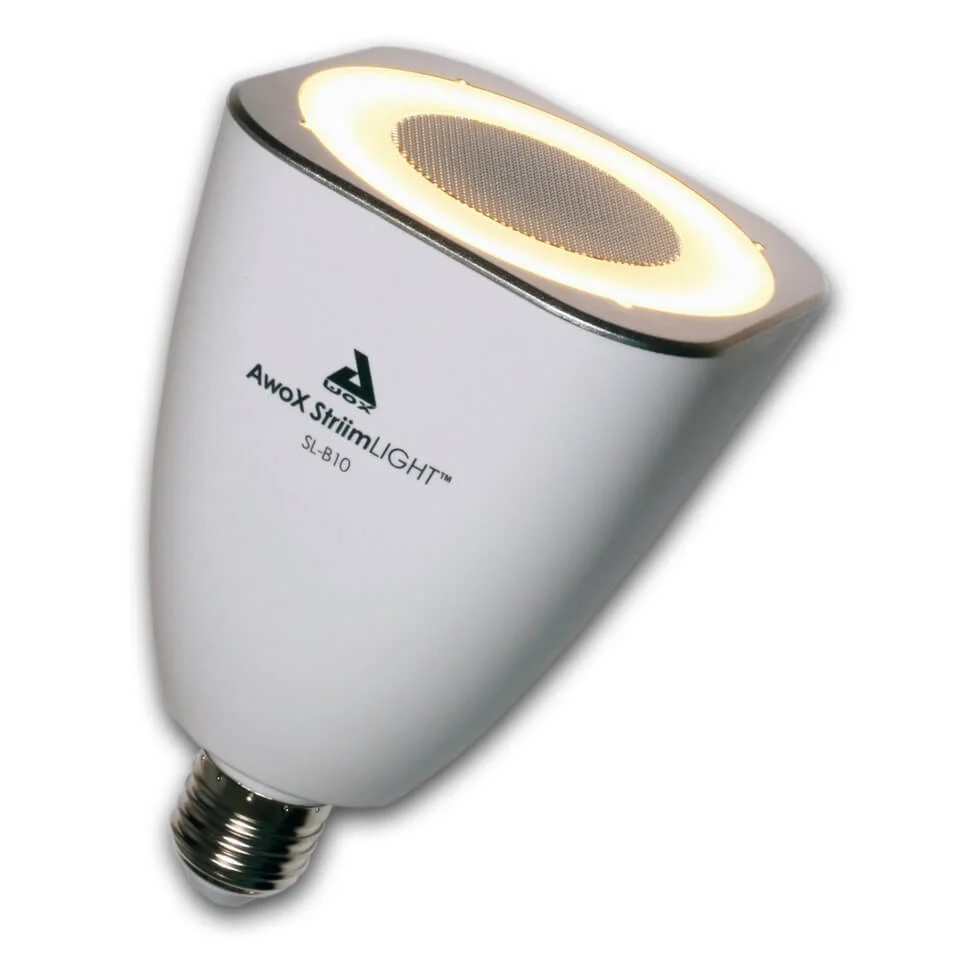AwoX StriimLIGHT 8W E26 LED Light Bulb with Integrated Bluetooth Speaker Image 1