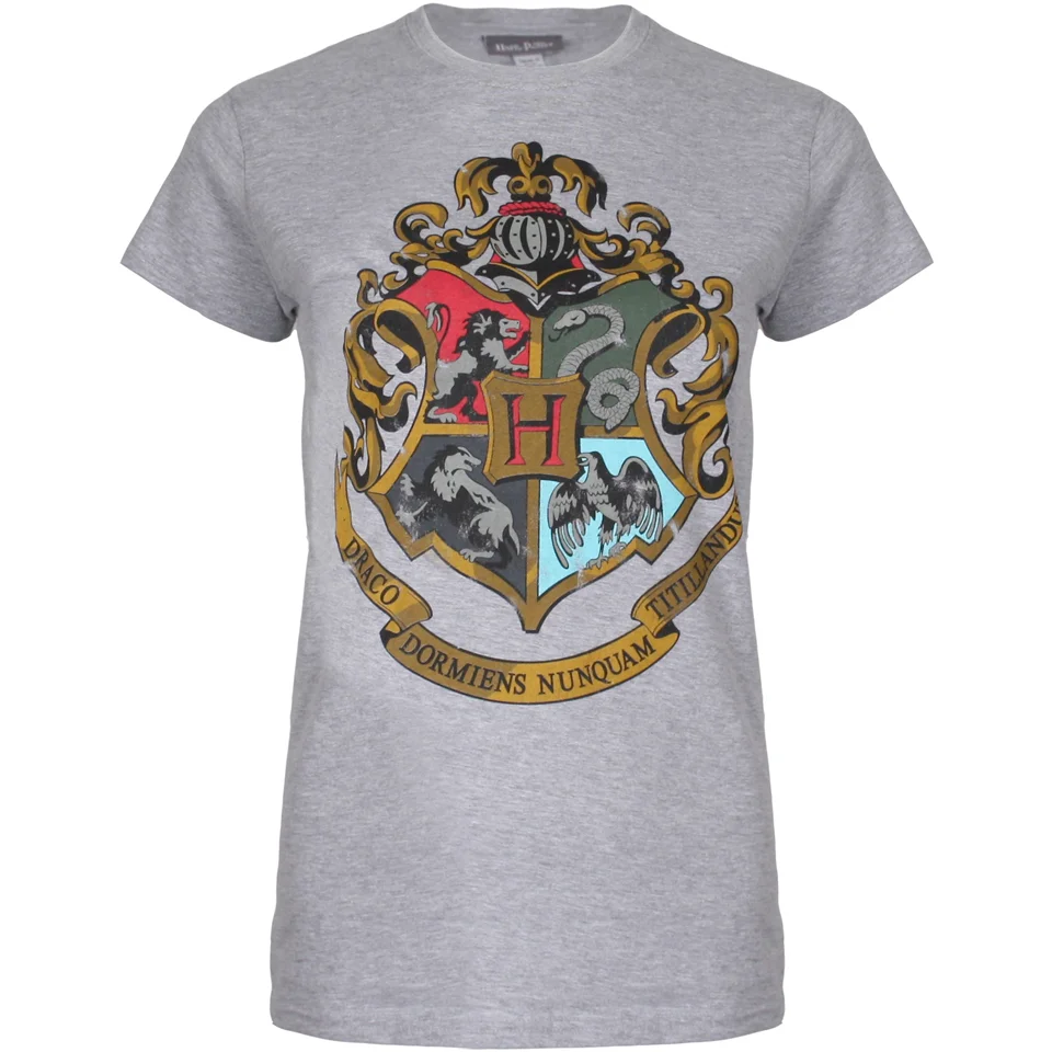 Harry Potter Women's Hogwarts Crest T-Shirt - Sport Grey - S - Grey Image 1