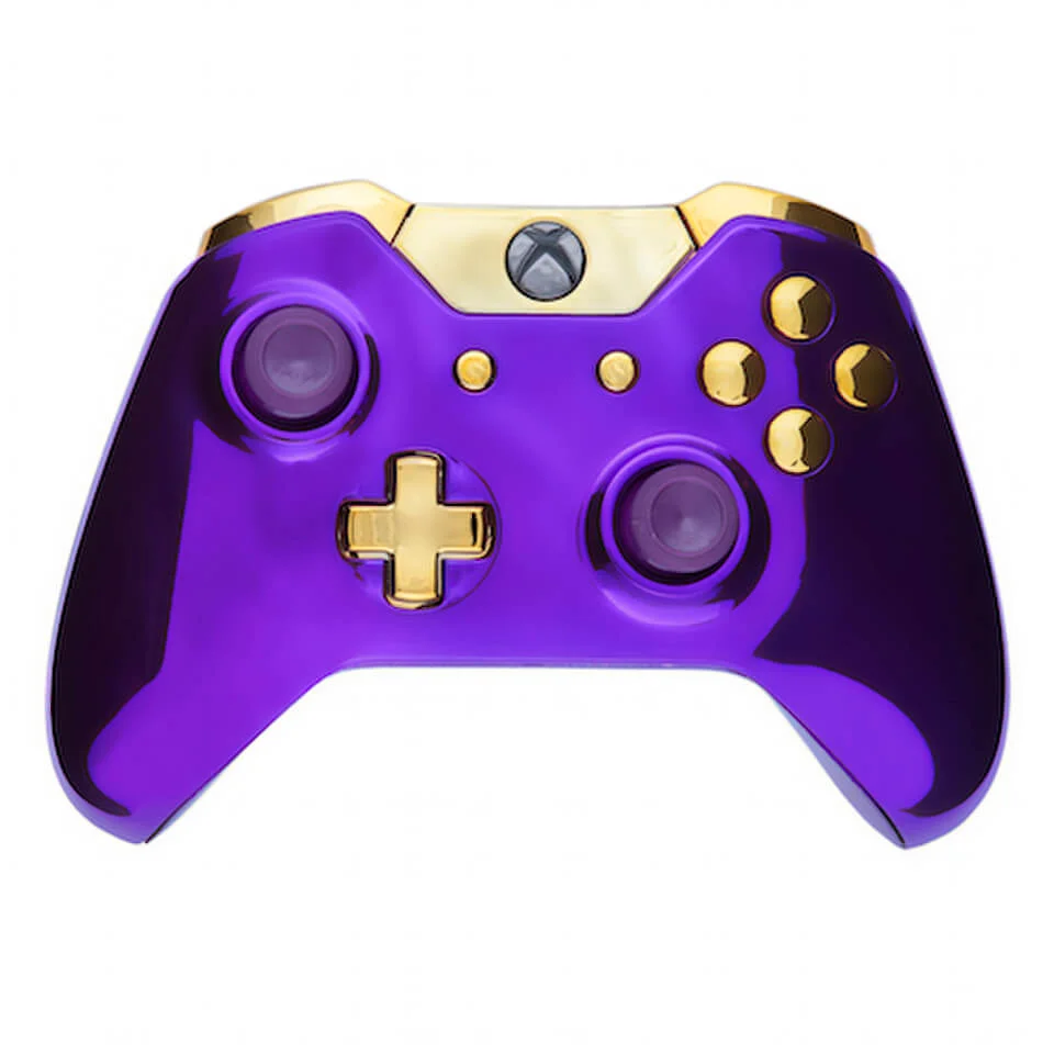 Xbox One Wireless Custom Controller - Chrome Purple & Gold Image 1