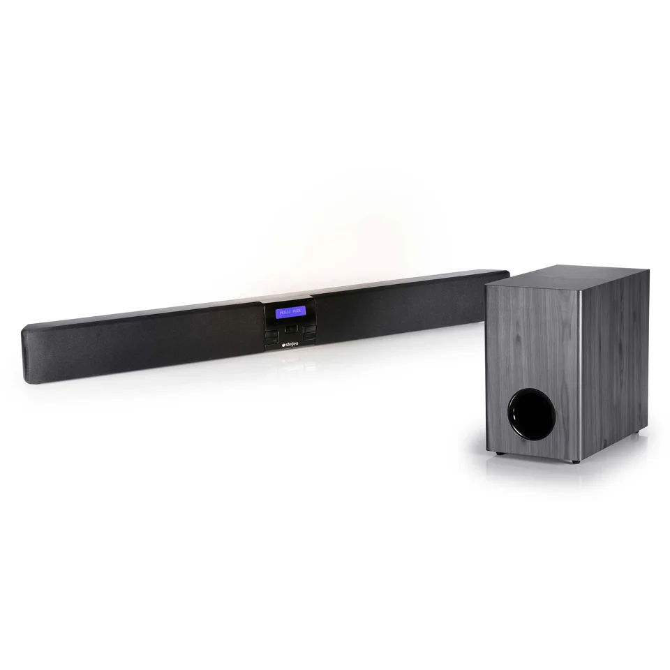 Steljes Audio Erato TV Sound Bar with Wireless Sub Woofer - Black/Silver Image 1