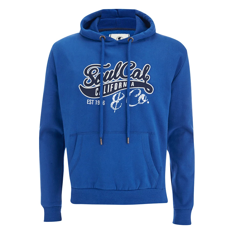 Soul Cal Men's Cracked Print Logo Hoody - Cobalt Blue - S - Blue Image 1