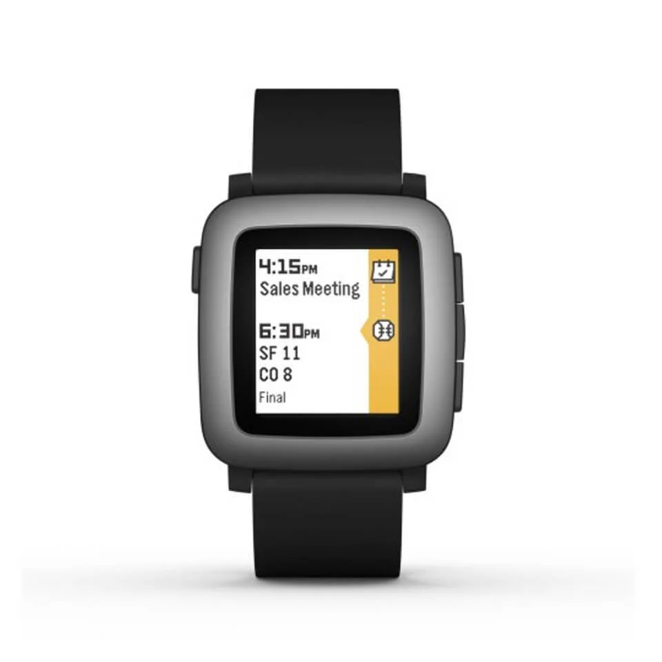Pebble Time Smartwatch - Black Image 1