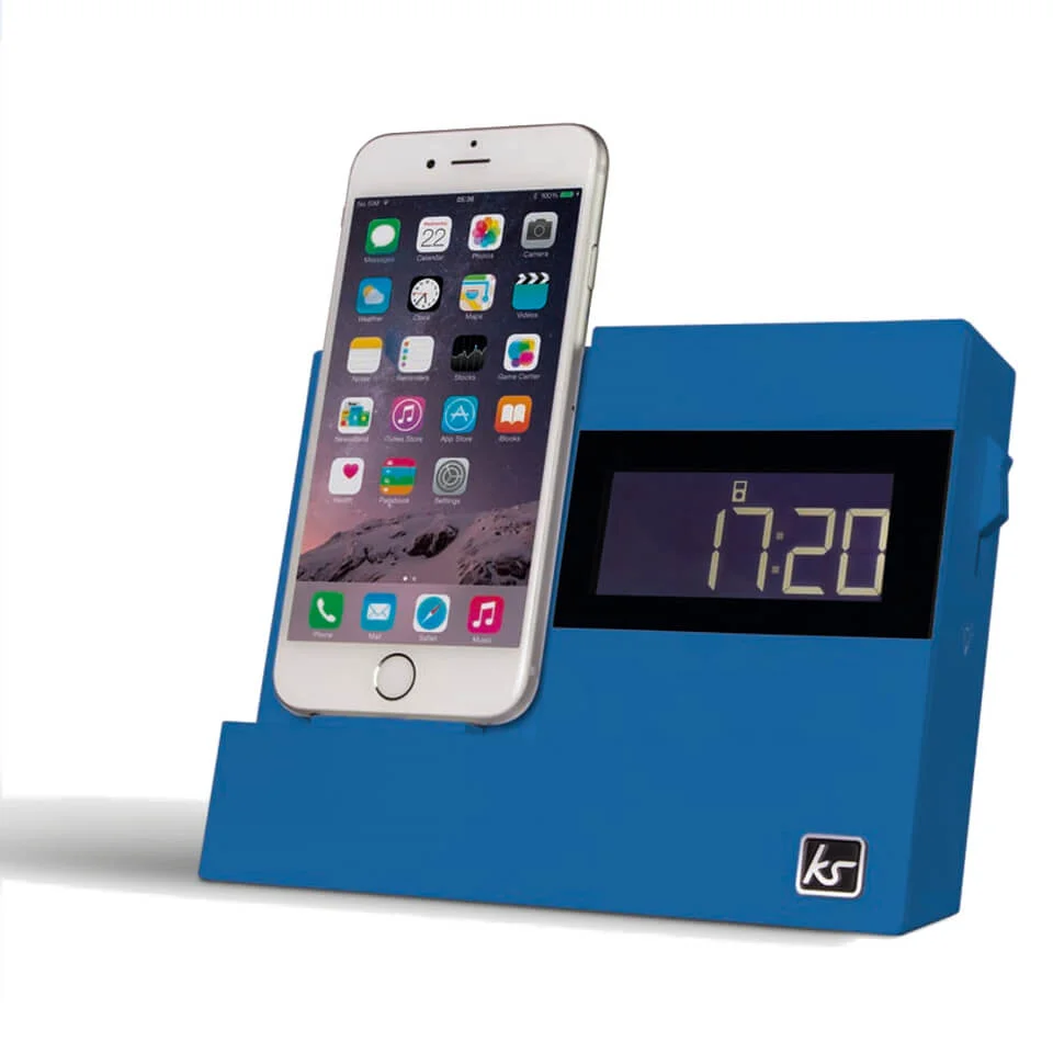 Kitsound XDock3 Lightning Dock Clock Radio - Blue Image 1