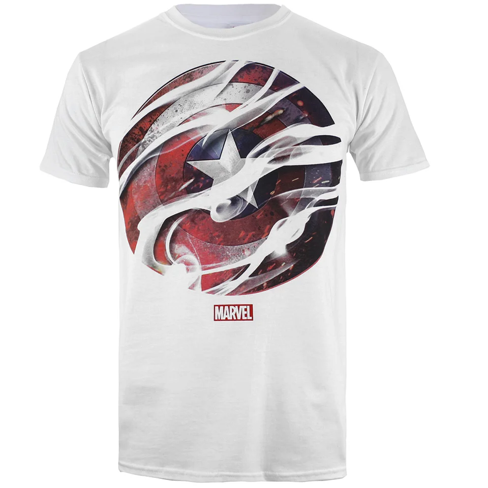 Marvel Men's Captain America Civil War Smoke Shield T-Shirt - White - S - White Image 1