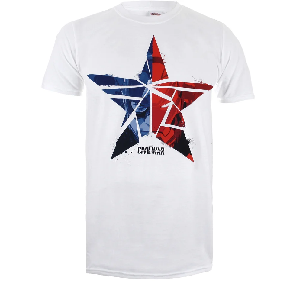 Marvel Men's Captain America Civil War Broken Star T-Shirt - White - S - White Image 1