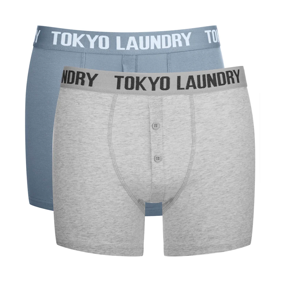 Tokyo Laundry Men's 2-Pack Port Douglas Boxers - Ashley Blue/Ice Grey Marl - S - Blue/Grey Image 1