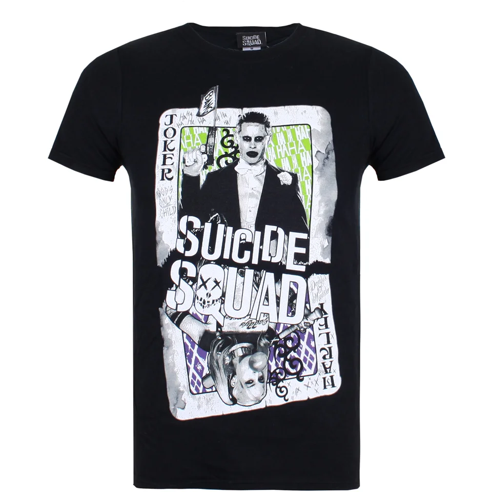 DC Comics Men's Suicide Squad Harley and Joker Cards T-Shirt - Black - S - Black Image 1
