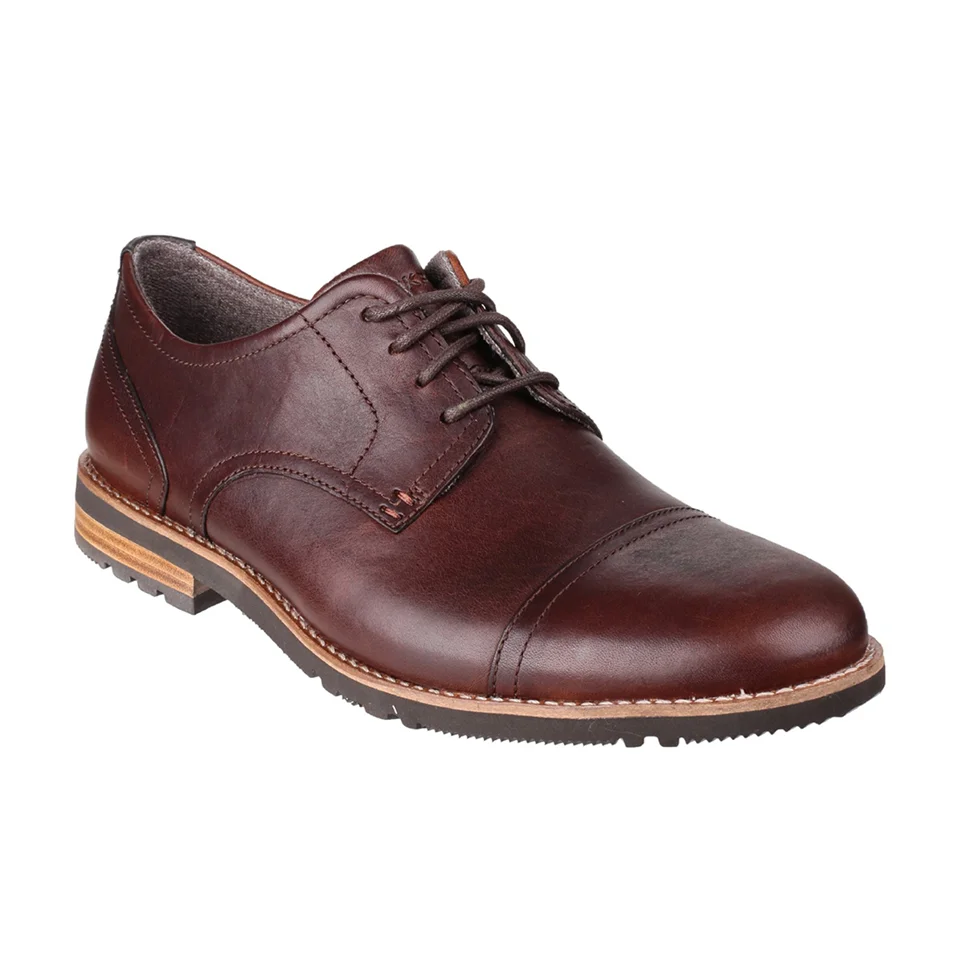 Rockport Men's Ledge Hill 2 Toe Cap Oxford Shoes - Dark Brown - UK 7 - Brown Image 1
