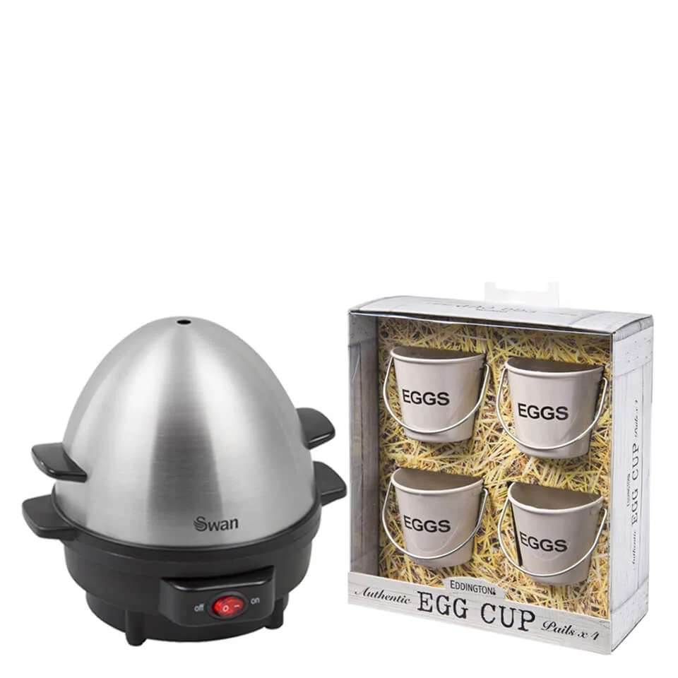 Swan SF21020N Egg Boiler and Poacher & Eddingtons Egg Cup Buckets Bundle Image 1