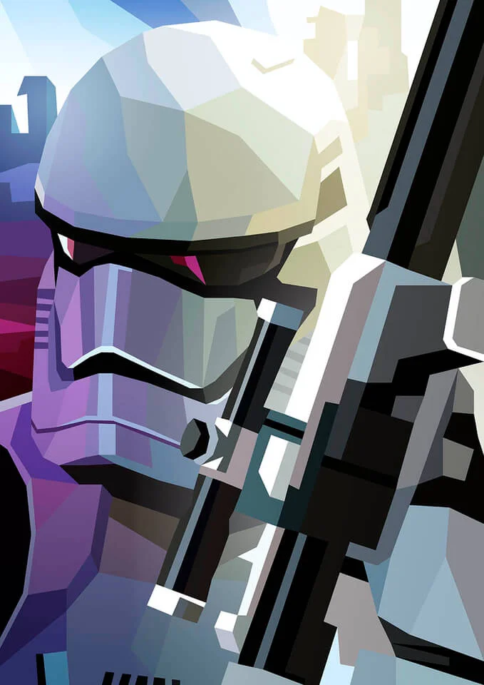 Star Wars First Order Storm Trooper Inspired Illustrative Fine Art Print - 16.5 x 11.7 Image 1
