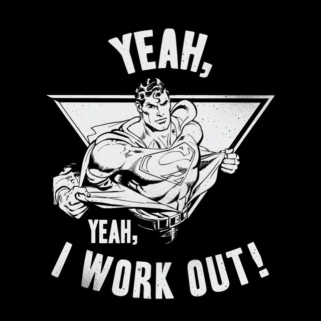 DC Comics Superman I Work Out T-Shirt - Black