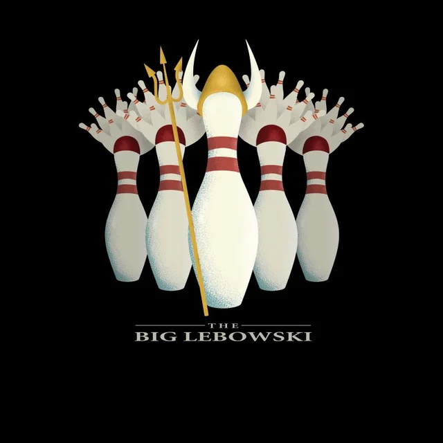 The Big Lebowski Pin Girls T-Shirt - Black