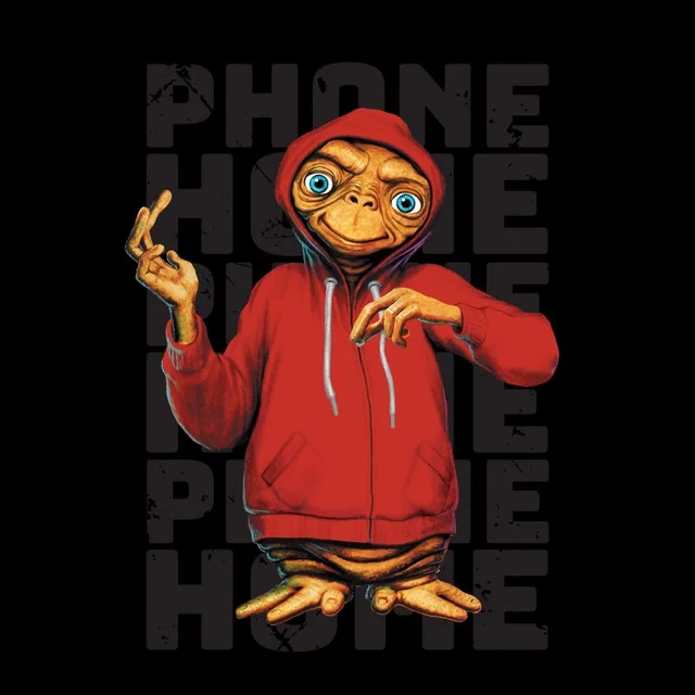 ET Phone Home Stylised T-Shirt - Black