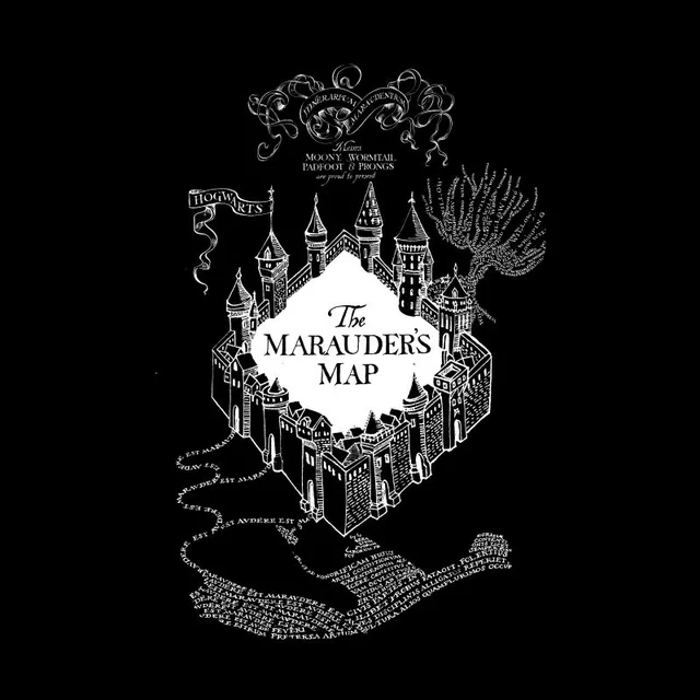 Harry Potter The Marauder's Map Men's T-Shirt - Black