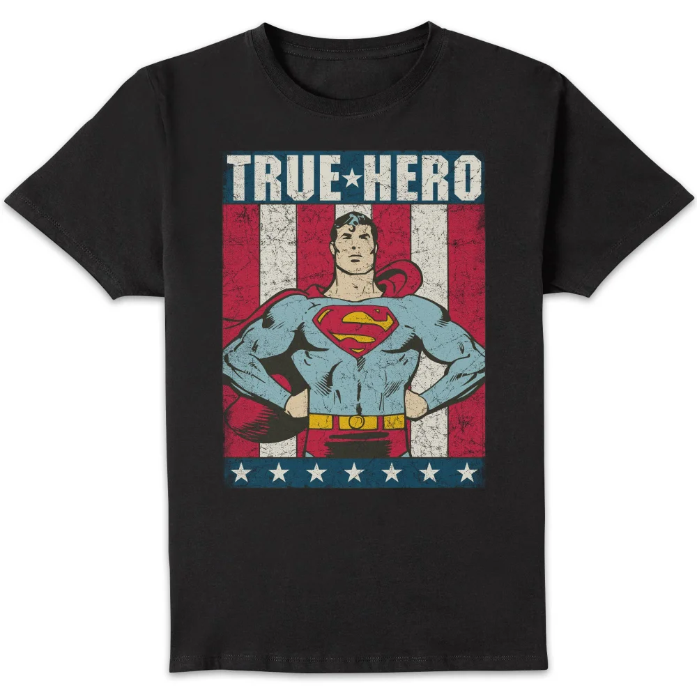 DC Originals Superman True Hero Men's T-Shirt - Black - S Image 1