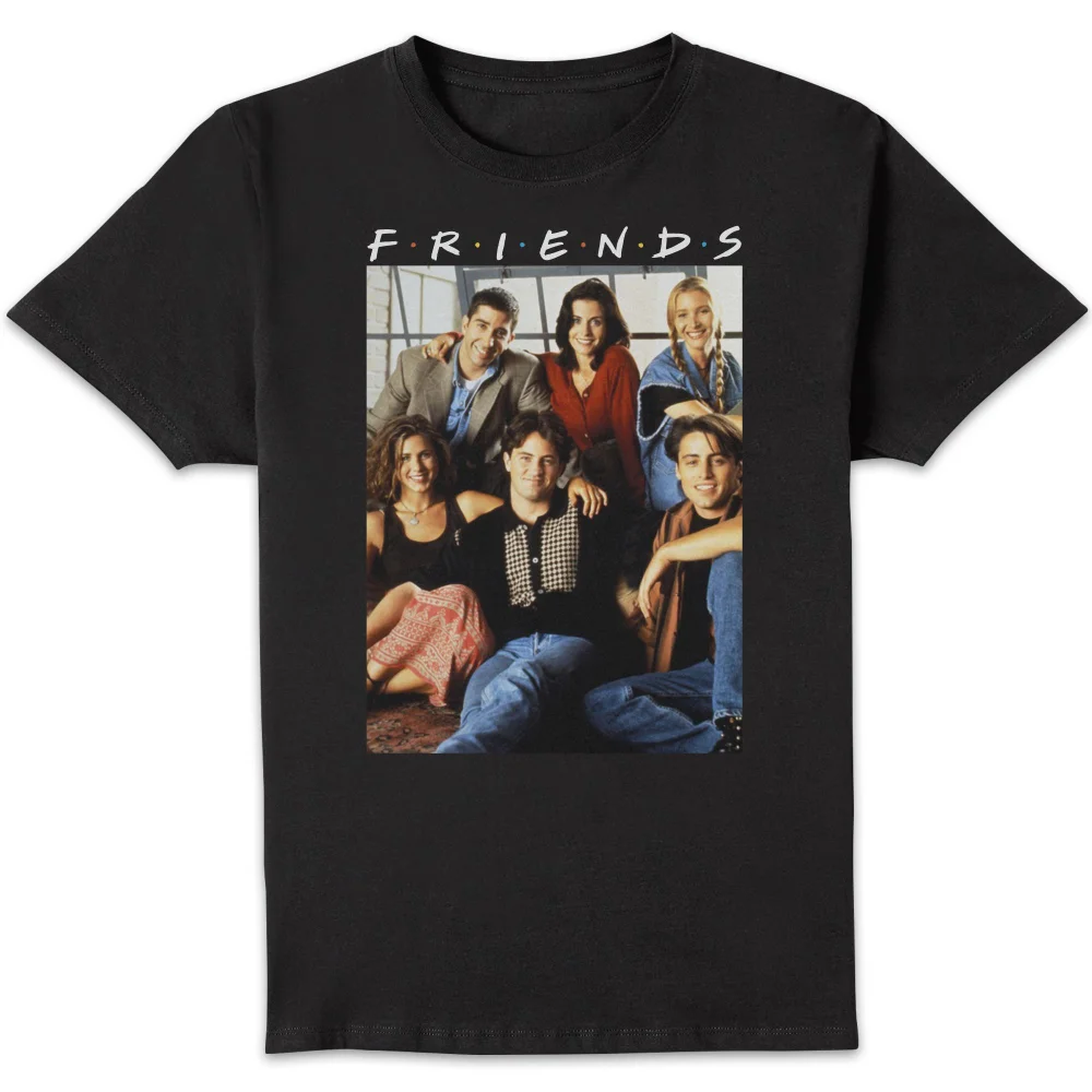 Friends Vintage Character Shot Men's T-Shirt - Black - S Image 1