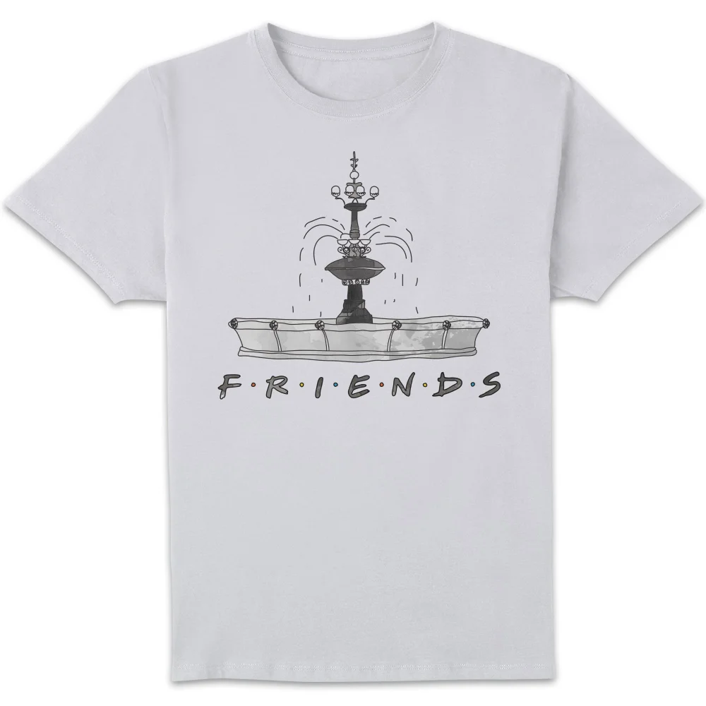 Friends Fountain Sketch Men's T-Shirt - White - S Image 1
