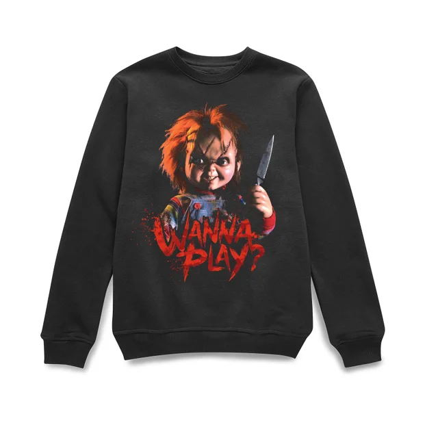 Chucky Wanna Play? Christmas Jumper - Black