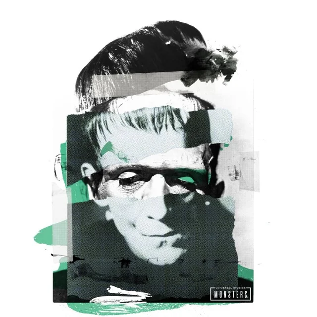 Universal Monsters Frankenstein Collage Men's T-Shirt - White