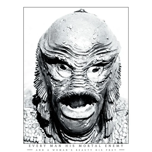 Universal Monsters Creature From The Black Lagoon Portrait Men's T-Shirt - White