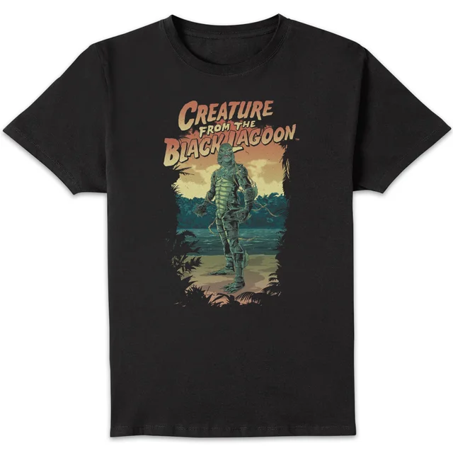 Universal Monsters Creature From The Black Lagoon Illustrated Men's T-Shirt - Black
