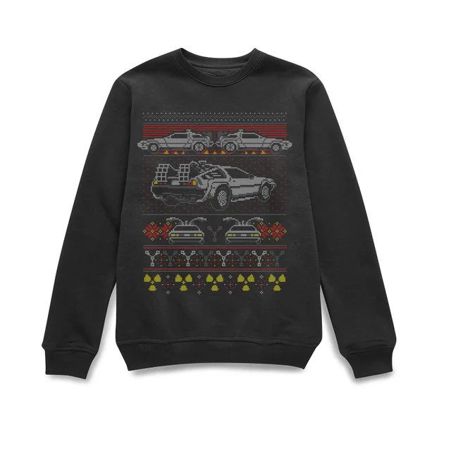 Back To The Future Back In Time for Christmas Sweater - Black
