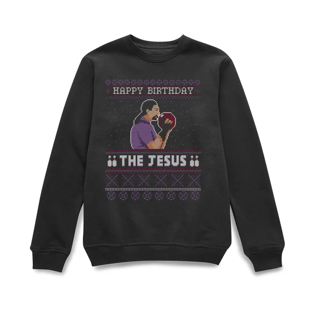 The Big Lebowski Happy Birthday The Jesus Christmas Jumper - Black