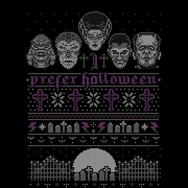 Universal Monsters I Prefer Halloween Men's T-Shirt - Black
