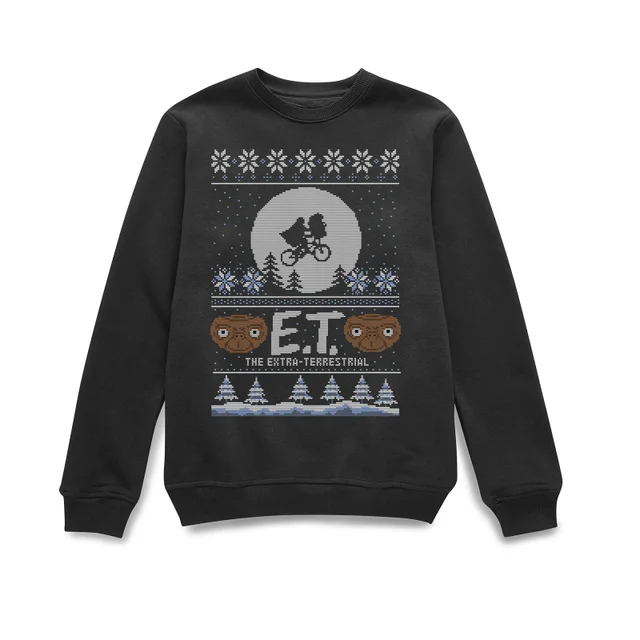 E.T. the Extra-Terrestrial Christmas Sweater - Black