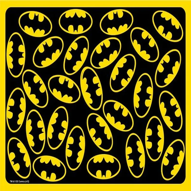 Buckle-Down DC Comics Batman Logo Scattered Placemat - Black/Yellow