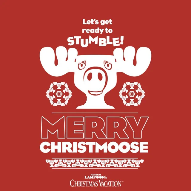 National Lampoon Merry Christmoose Men's Christmas T-Shirt - Red