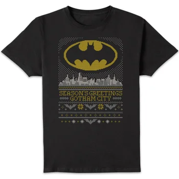 DC Seasons Greetings From Gotham Men's Christmas T-Shirt - Black
