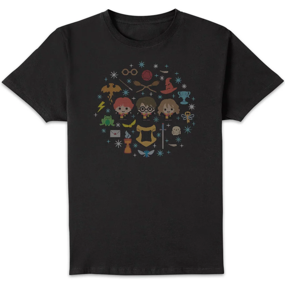 Harry Potter Characters Men's Christmas T-Shirt - Black - S Image 1