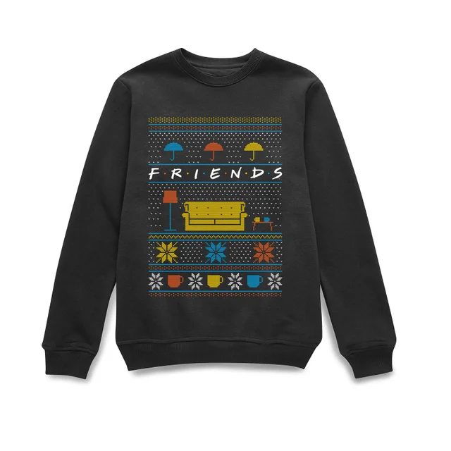 Friends Sofa Knit Christmas Sweater - Black