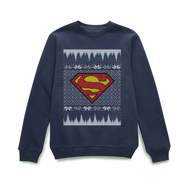 DC Superman Knit Christmas Sweater - Navy